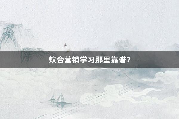 蚁合营销学习那里靠谱？