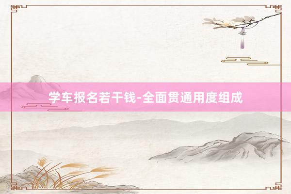 学车报名若干钱-全面贯通用度组成