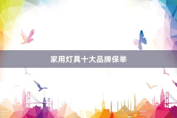 家用灯具十大品牌保举