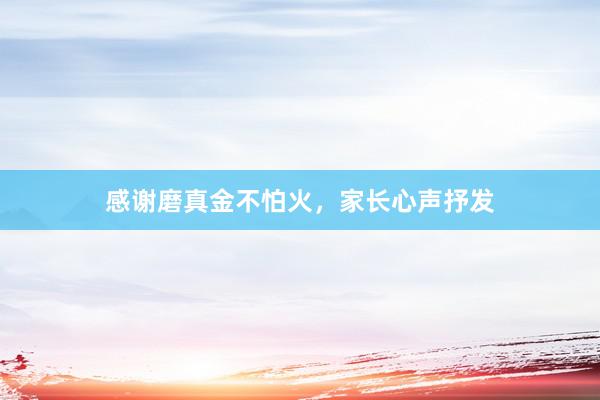 感谢磨真金不怕火，家长心声抒发